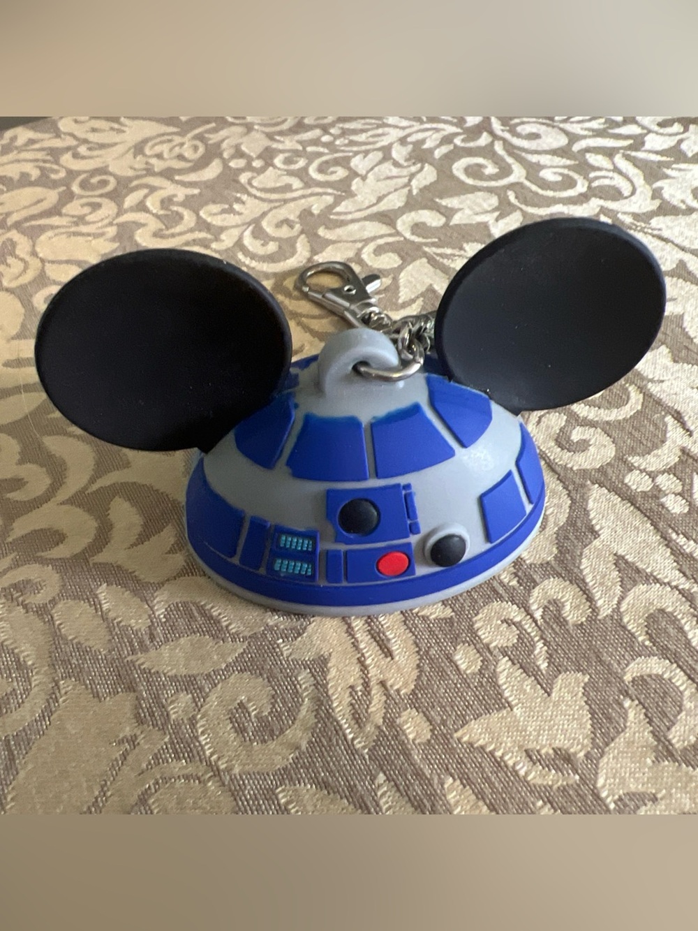 Disney Parks R2-D2 Star Wars Rubber Sanitizer Holder Keychain